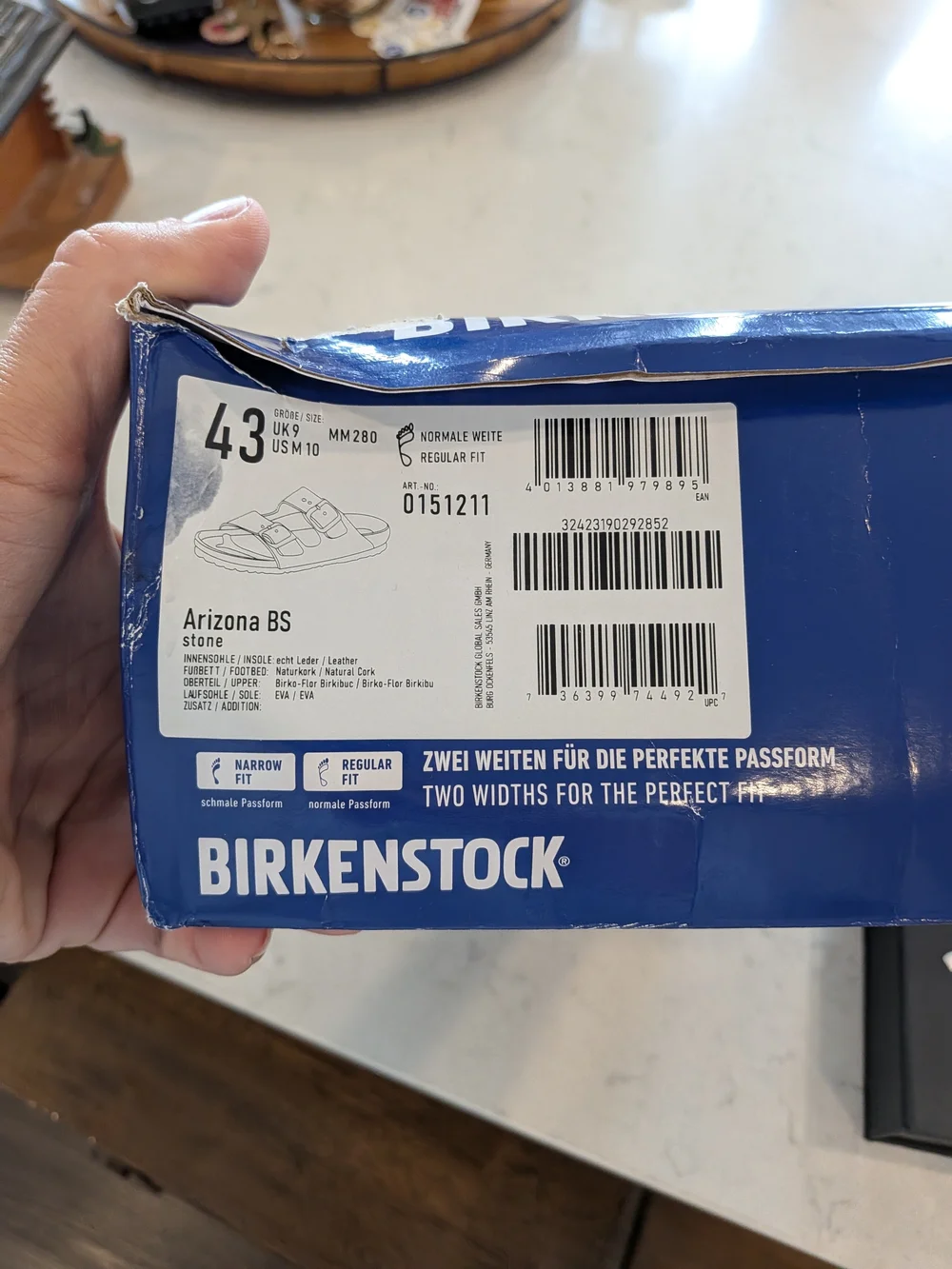 New In box Birkenstock Men's Arizona EVA Sandals - Color: Stone